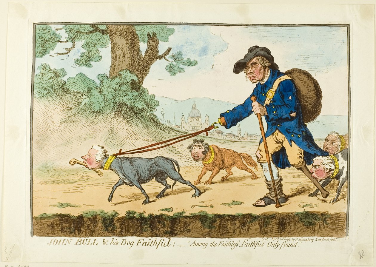 John Bull e o seu cão fiel de James Gillray
