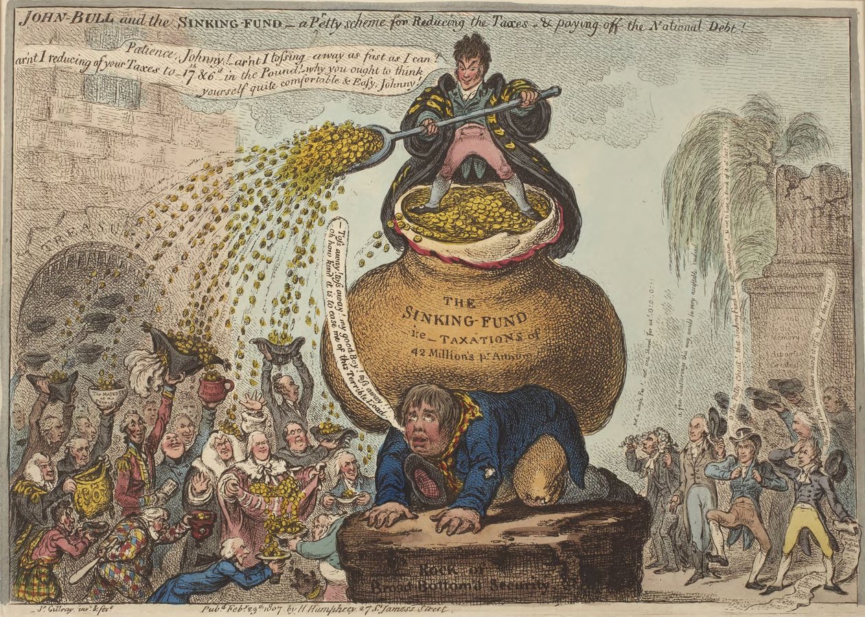 John Bull e o Fundo de Amortização de James Gillray