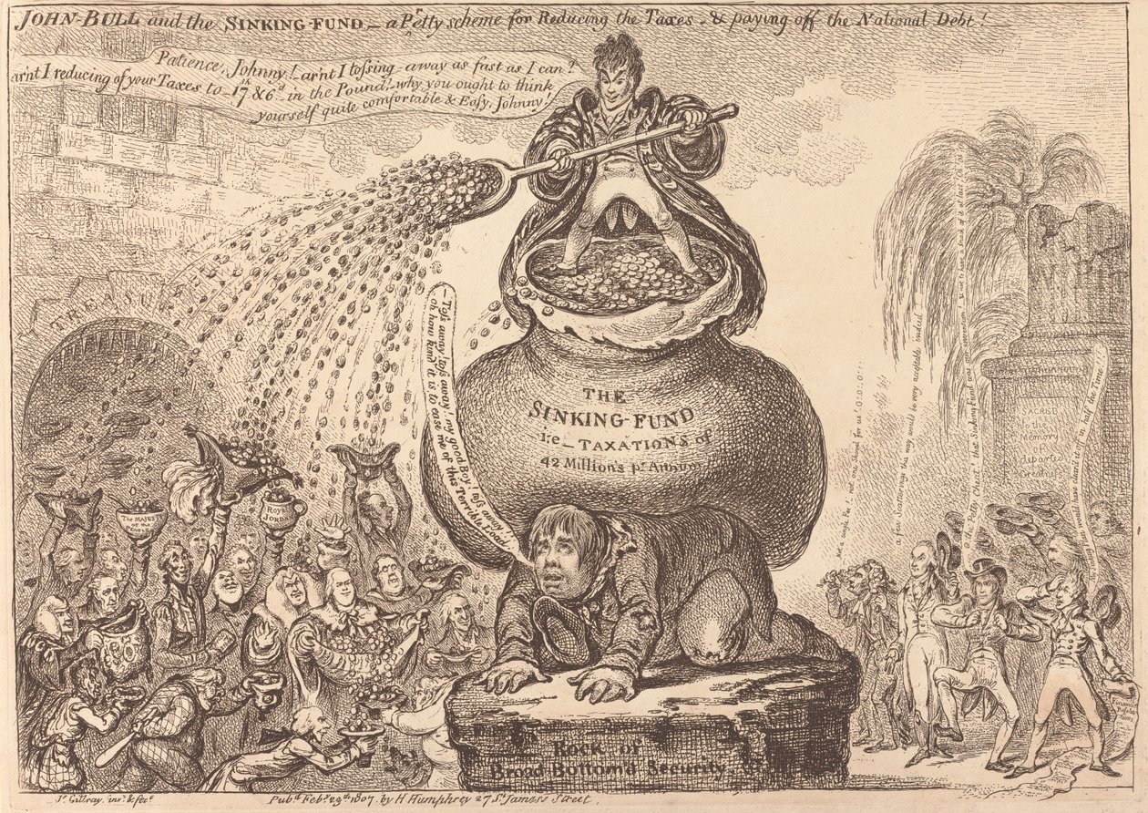 John Bull e o Fundo de Amortização de James Gillray