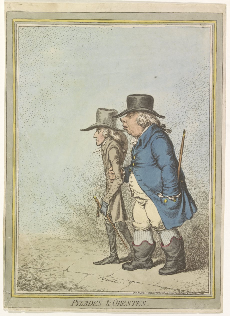Caricatura de William V, 1797
Pylades & Orestes (título sobre o objecto) de James Gillray