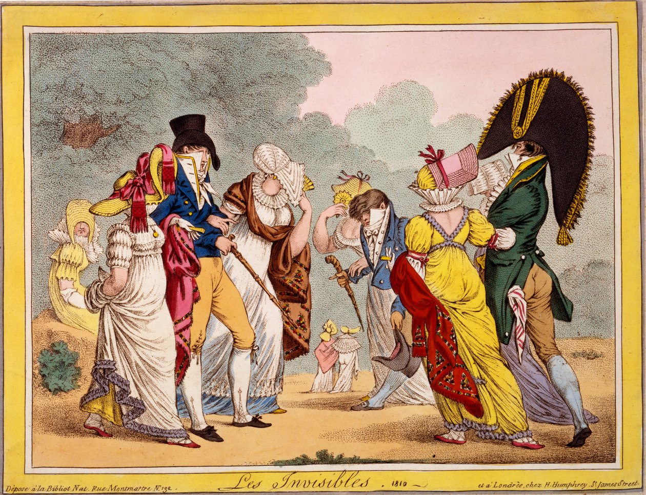 Les Invisibles, 1810 (gravura colorida à mão) de James Gillray
