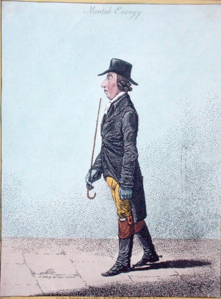 Mental Energy, publicado por Hannah Humphrey em 1801 (gravura colorida à mão) de James Gillray
