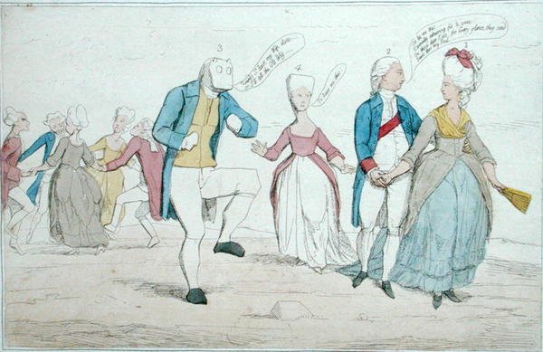 Monumentos recentemente descobertos em Salisbury Plain, publicado por Hannah Humphrey em 1782 (gravura colorida à mão) de James Gillray