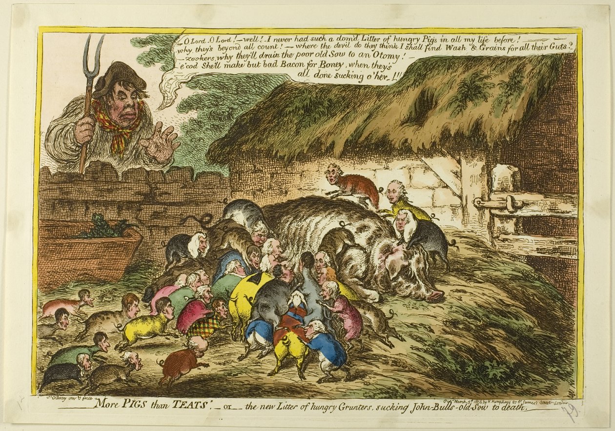 Mais porcos do que tetas de James Gillray