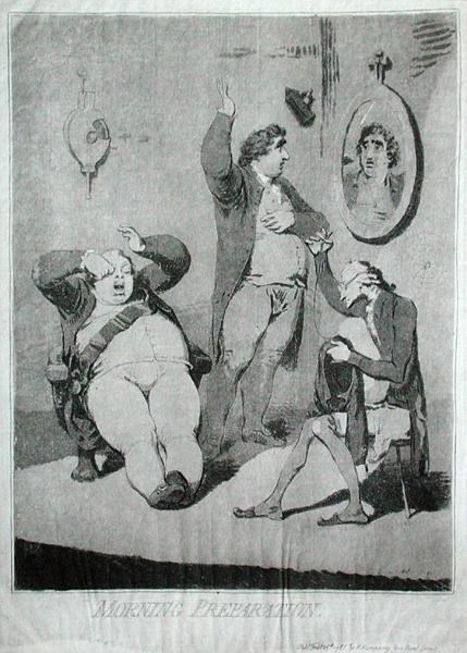 Morning Preparation, publicado por Hannah Humphrey em 1785 (gravura) de James Gillray