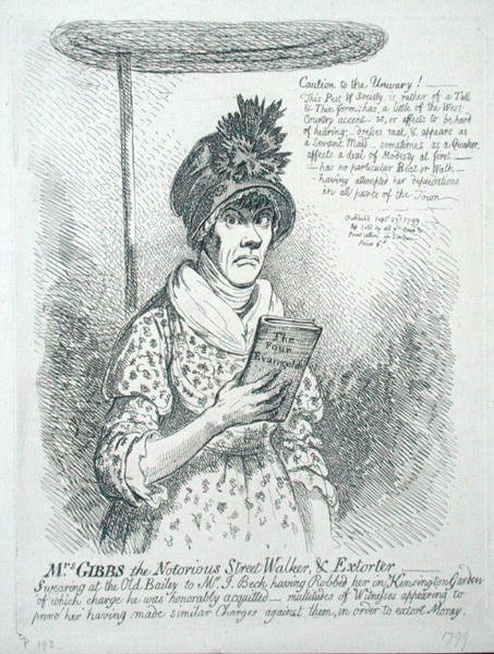 Sra. Gibbs, a Notória Andadora de Rua e Extorsionista de James Gillray