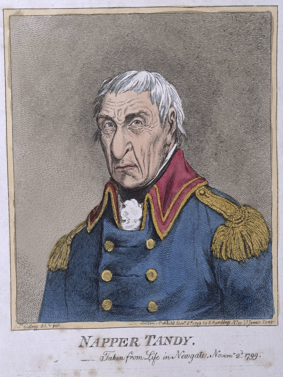 Napper Tandy (1740-1803) publicado por Hannah Humphrey em 1799 (gravura à mão colorida) de James Gillray
