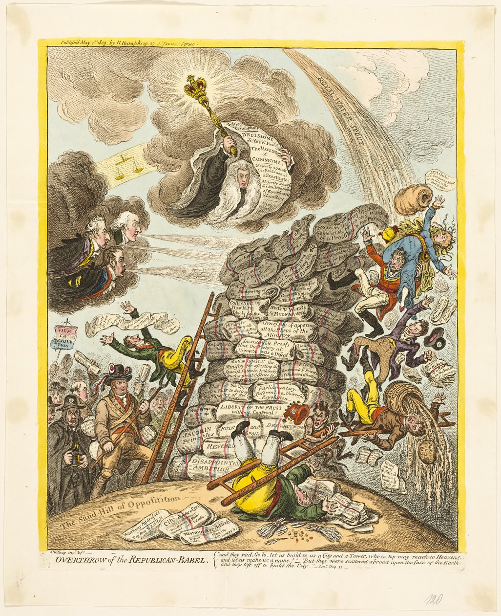 Derrube do Republicano-Babel de James Gillray