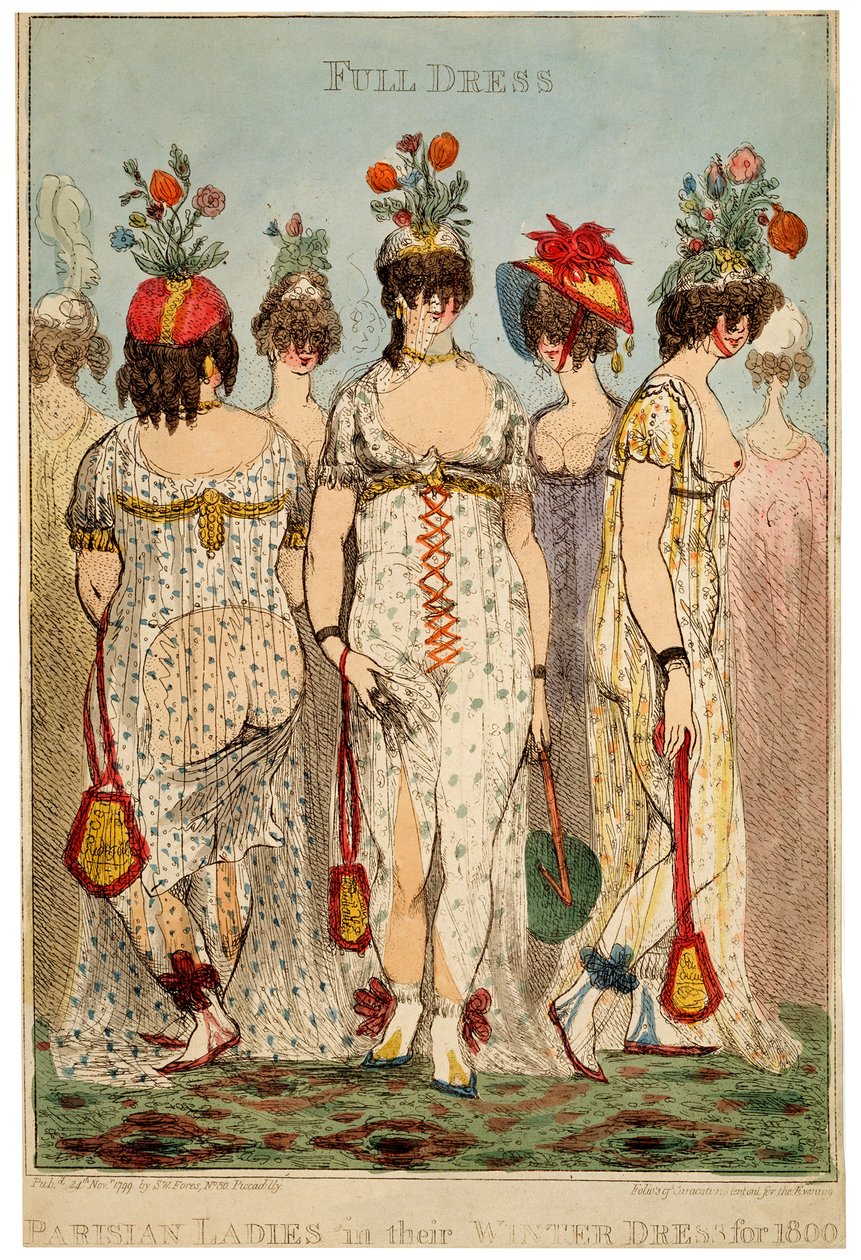 Senhoras parisienses em seu vestido de inverno completo para 1800, 1799. de James Gillray