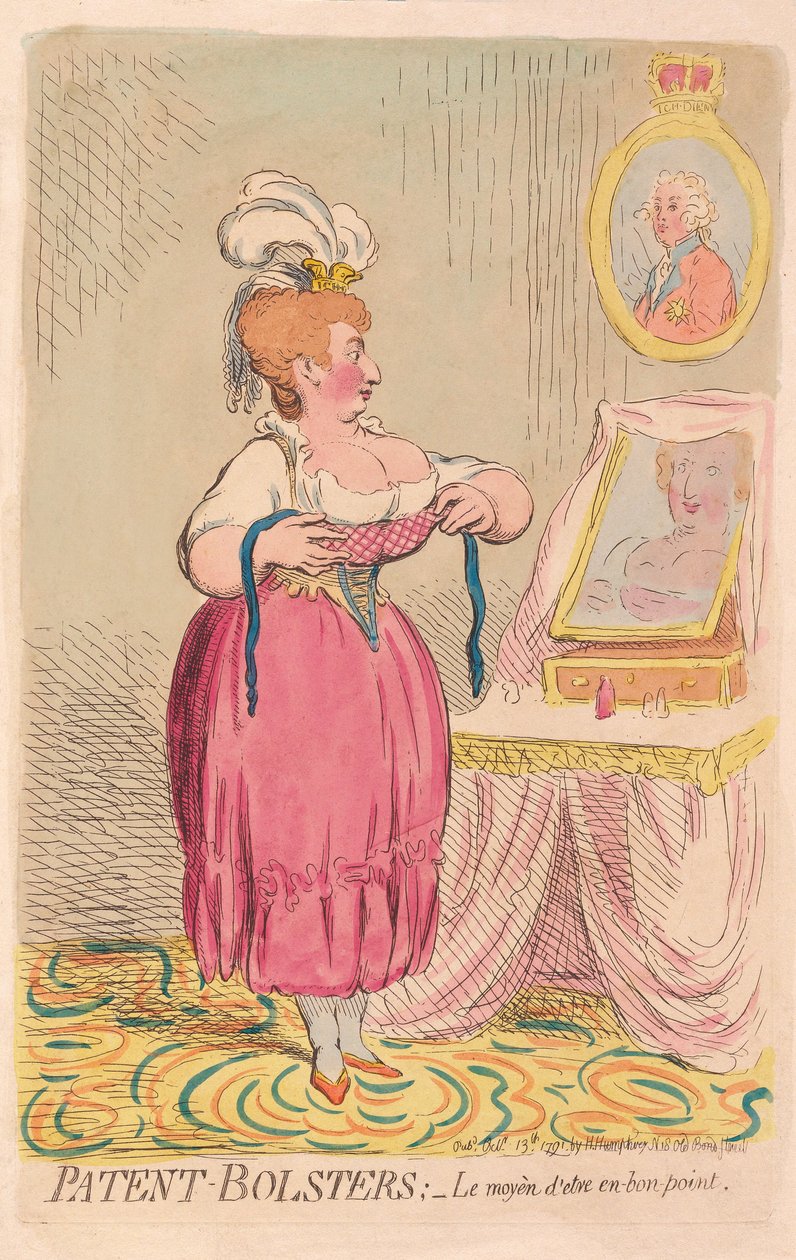 Patrocínio-Bolsters: O ponto detre-in-good médio, pub. 1791 (gravura colorida à mão) de James Gillray