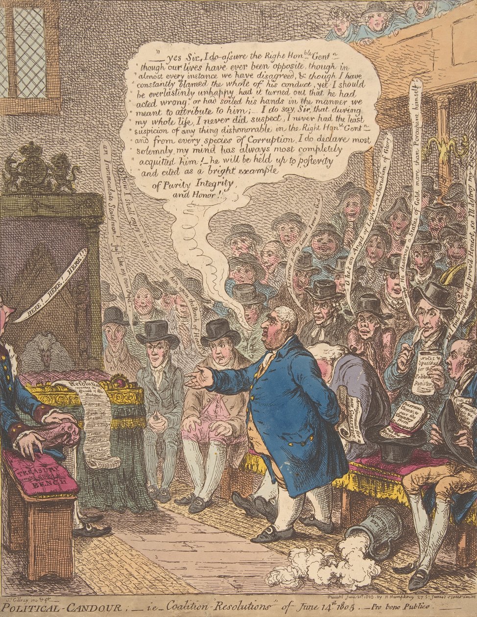 Política-Candour,- i.e.-Coalizão-Resoluções de 14 de junho de 1805.-Pro bono Publi..., 21 de junho de 1805. de James Gillray