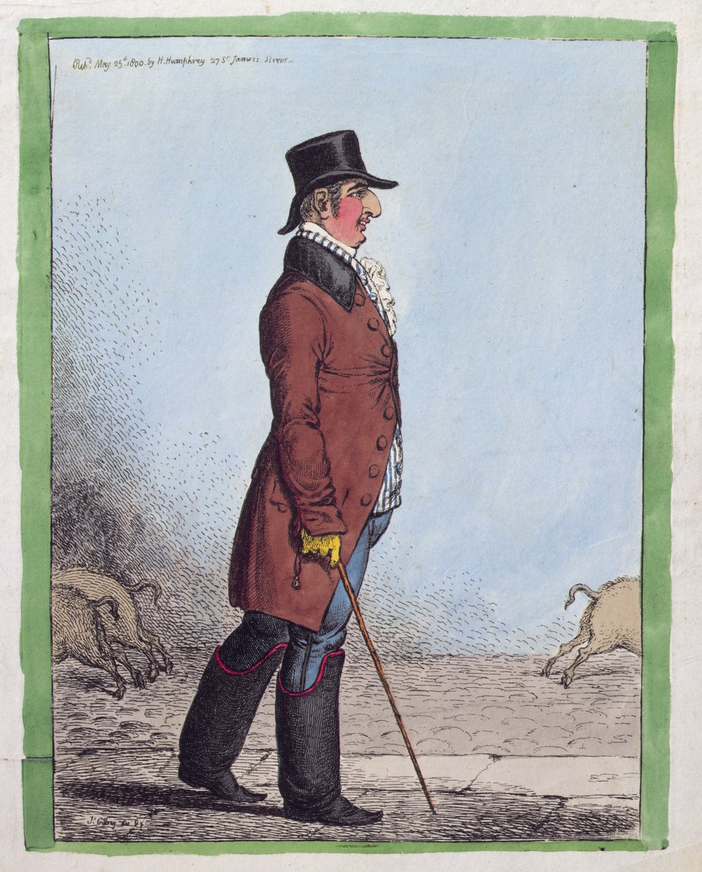 Retrato de Charles Howard, duque de Norfolk (1746-1815) publicado por Hannah Humphrey em 1800 (gravura à mão colorida) de James Gillray