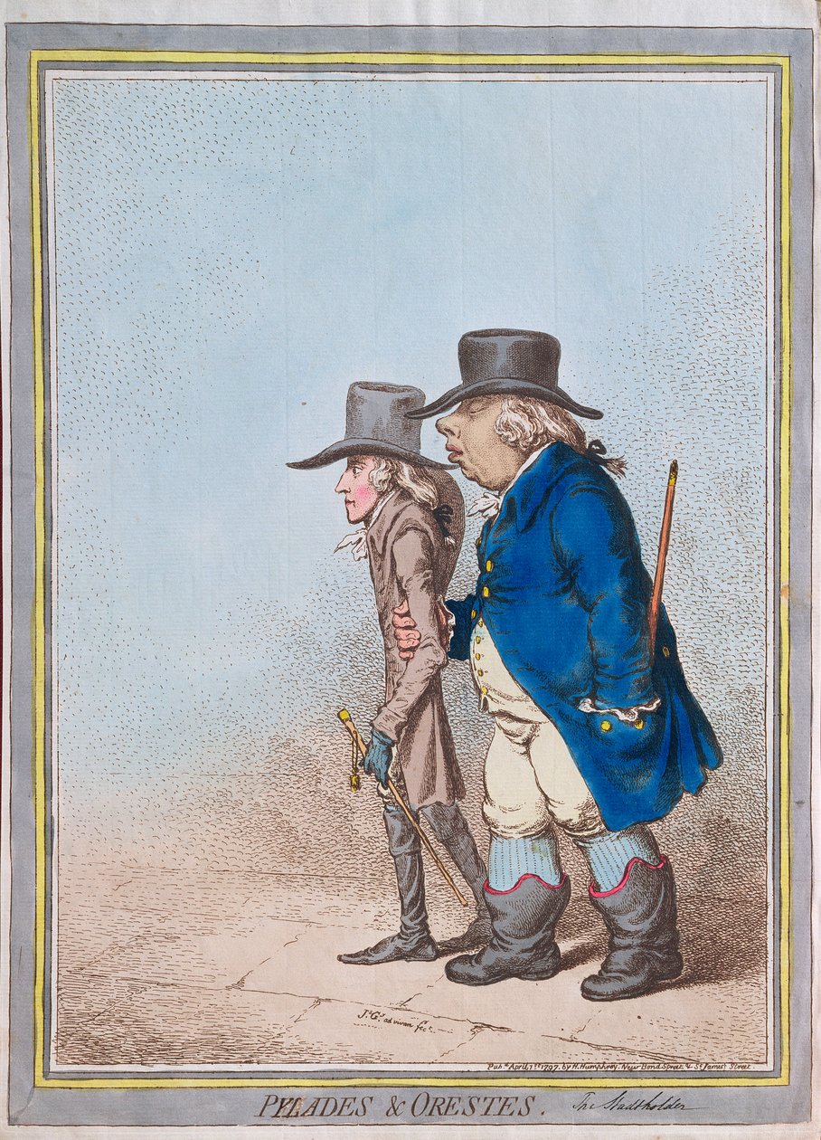 Pylades e Orestes, pub. por Hannah Humphrey, 1797 de James Gillray