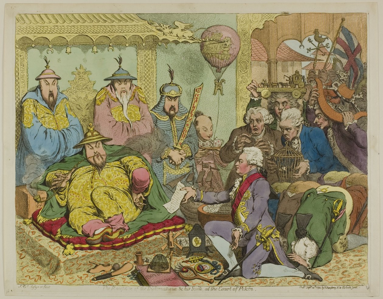 Recepção do Diplomatique & sua Suite, no Tribunal de Pekin de James Gillray