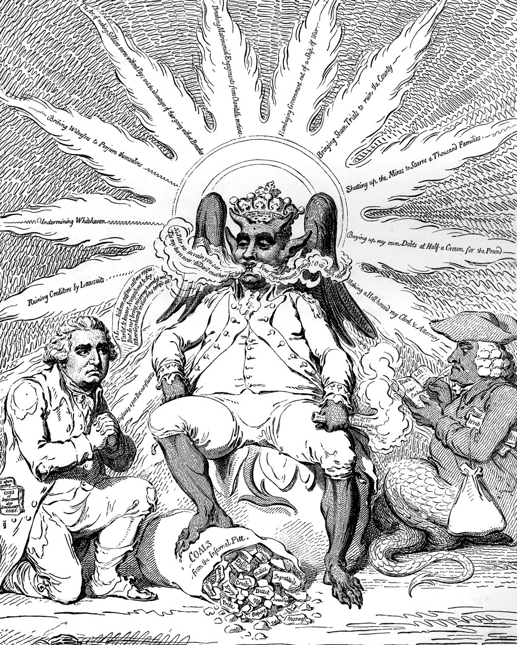 Satanás em toda a sua glória ..., 1792. de James Gillray