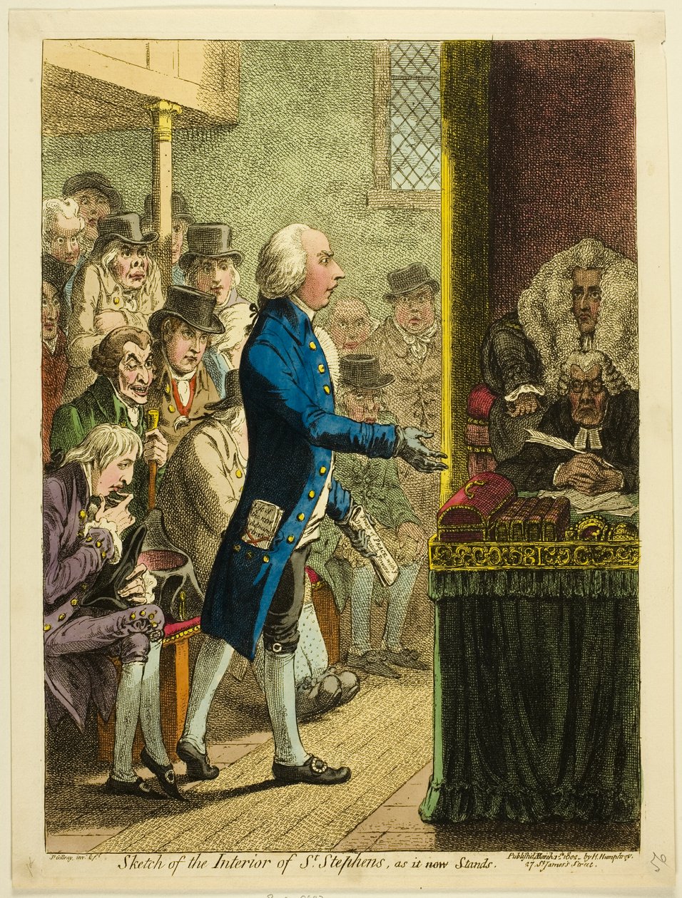 Esboço do interior de St. Stephens, tal como se encontra atualmente de James Gillray