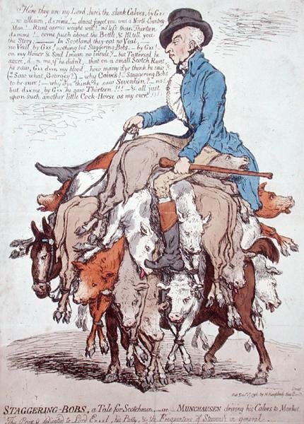 Staggering-Bobs, ou A Tale for Scotchmen, publicado por Hannah Huphrey de James Gillray