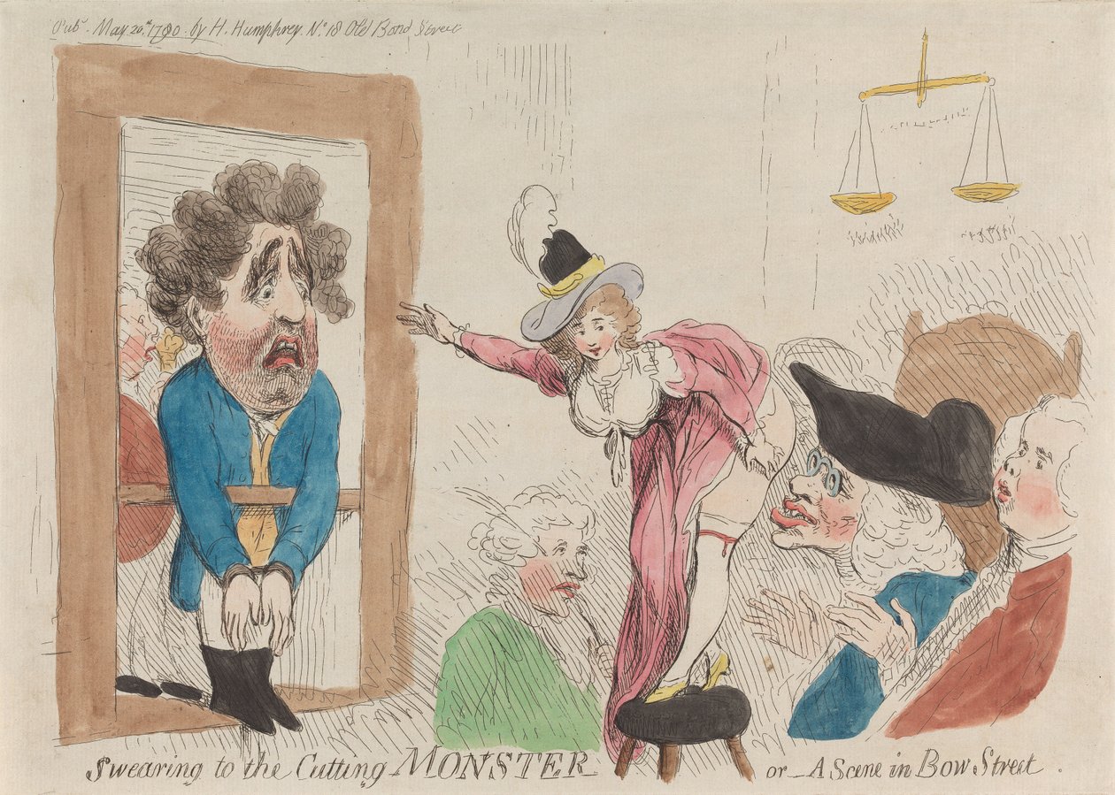 Jurar sobre o monstro cortante ou - Uma cena em Bow Street de James Gillray