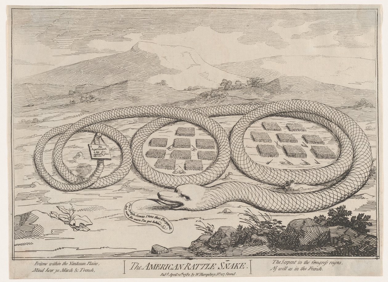 The American Rattle Snake, 12 de abril de 1782., 12 de abril de 1782. de James Gillray.