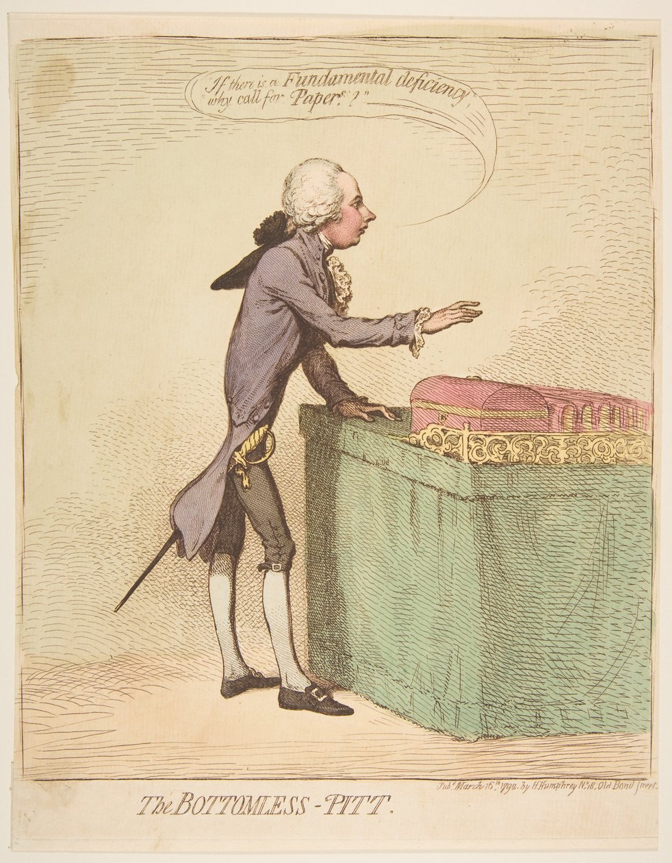 The Bottomless-Pitt, 16 de março de 1792. de James Gillray