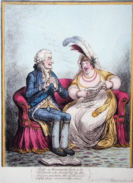 The Bulstrode Siren, publicado por Hannah Humphrey em 1803 (gravura colorida à mão) de James Gillray