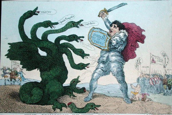 The Champion of the People, publicado por William Humphrey (gravura colorida à mão) de James Gillray