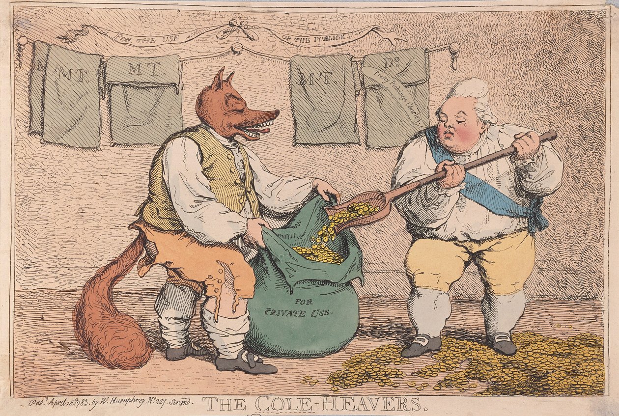 O Cole-Heavers, pub. 1783 (gravura colorida à mão) de James Gillray
