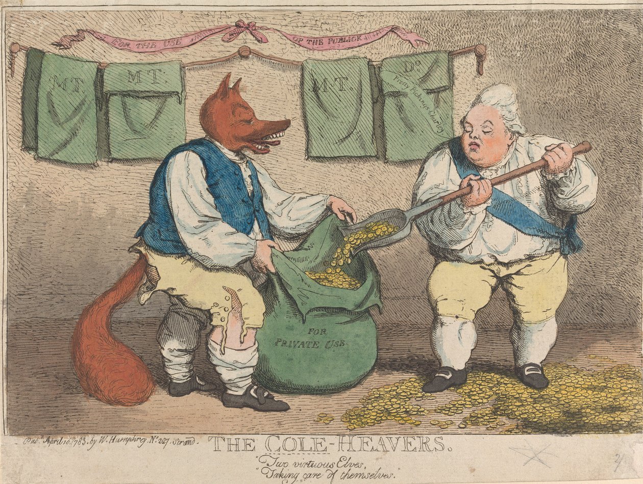 Os Cole-Heavers. Dois elfos virtuosos que cuidam de si próprios de James Gillray
