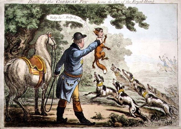 A Morte da Raposa da Córsega de James Gillray