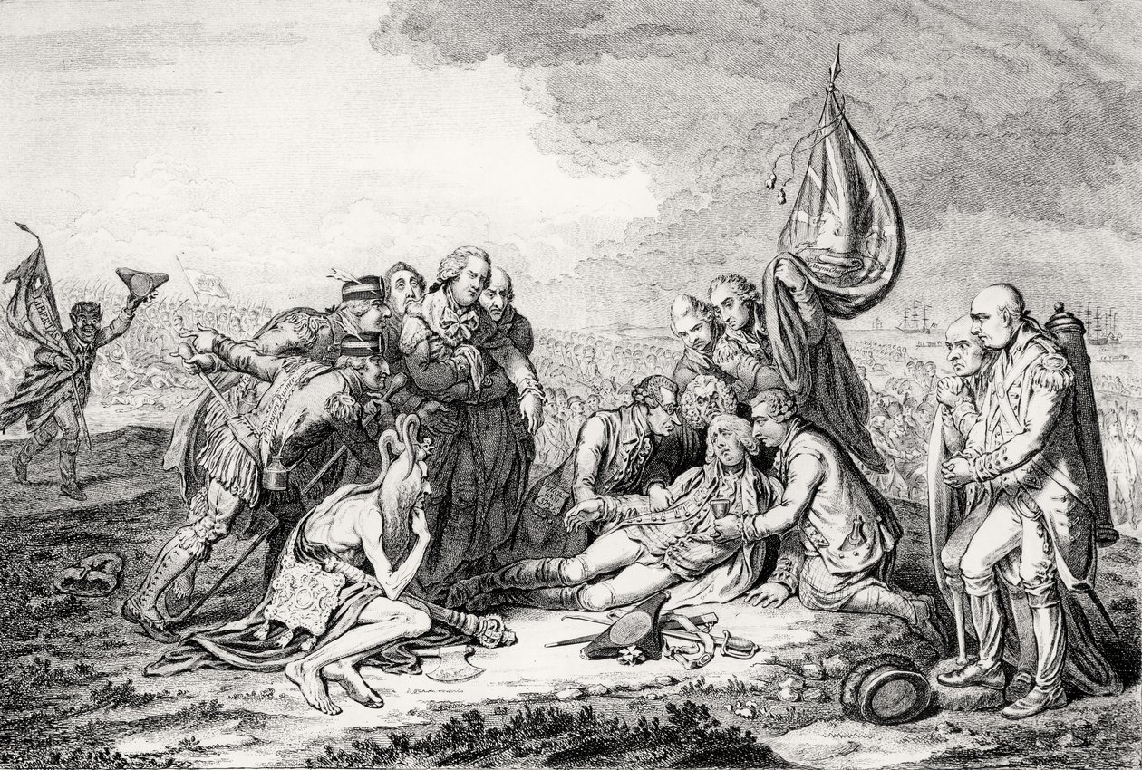 A morte do grande Wolfe, bar. por H. Humphrey, 1795 (ver também 119752, 124902 e 153197) de James Gillray