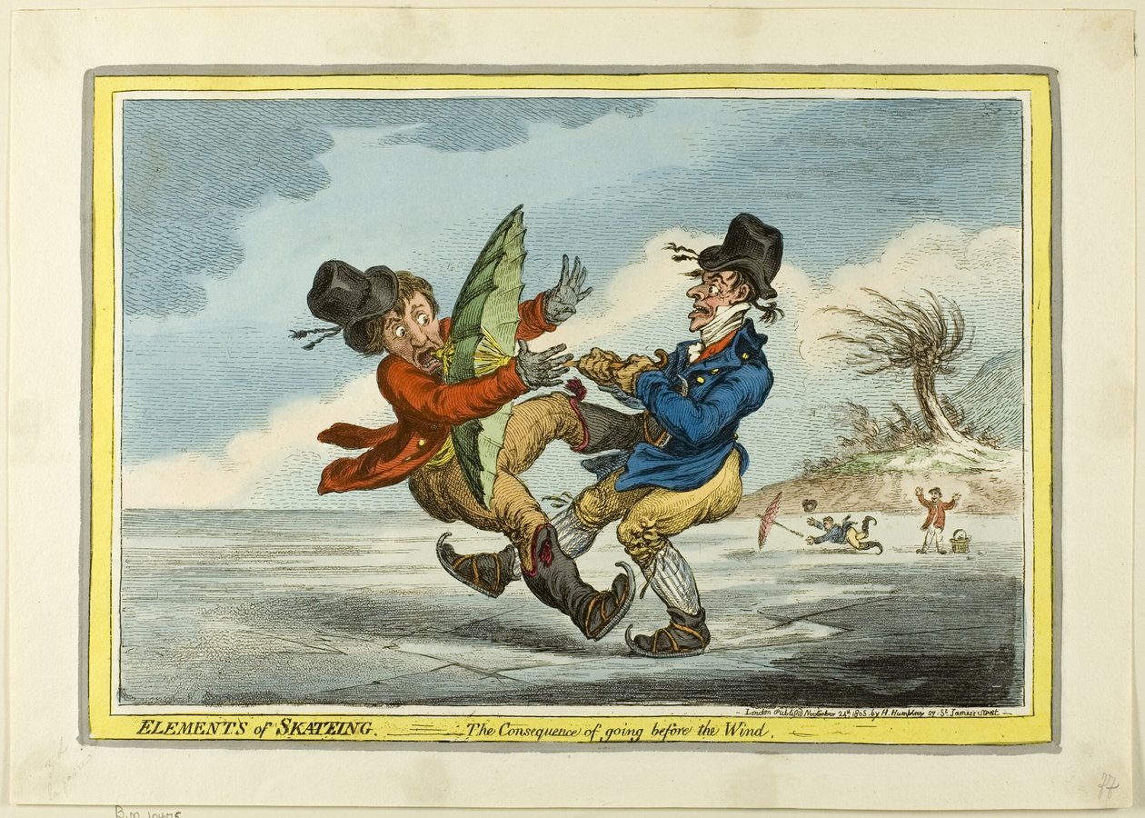 Os Elementos da Patinagem: A consequência de ir antes do vento de James Gillray