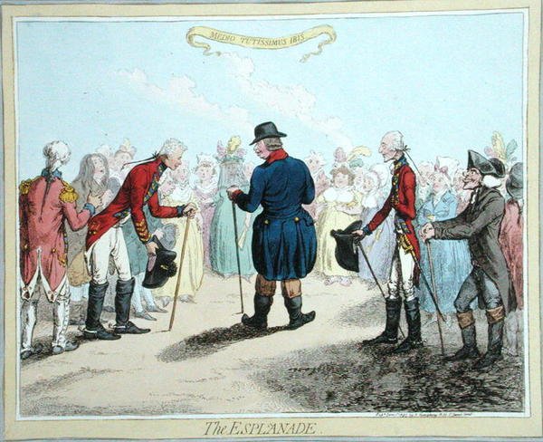 The Esplanade, publicado por Hannah Humphrey em 1797 (gravura colorida à mão) de James Gillray