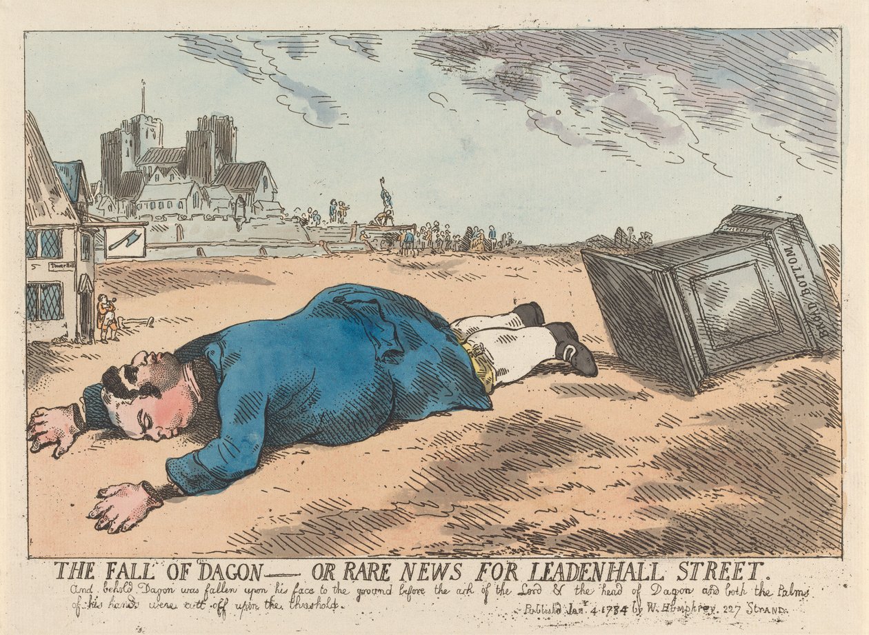 A queda de Dagon - ou Notícias raras para Leadenhall Street de James Gillray