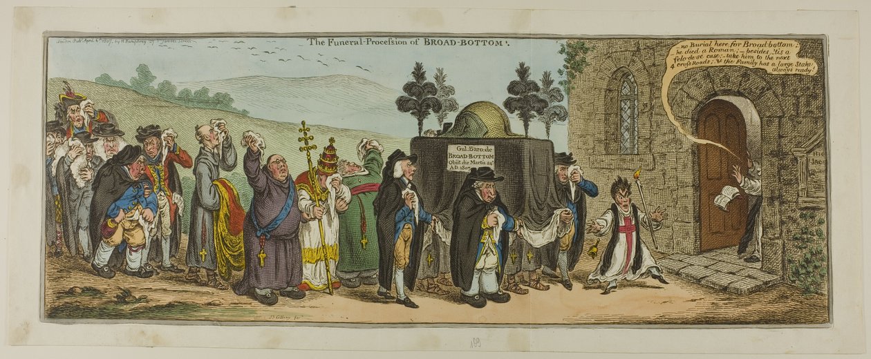 O cortejo fúnebre de Broad-Bottom de James Gillray