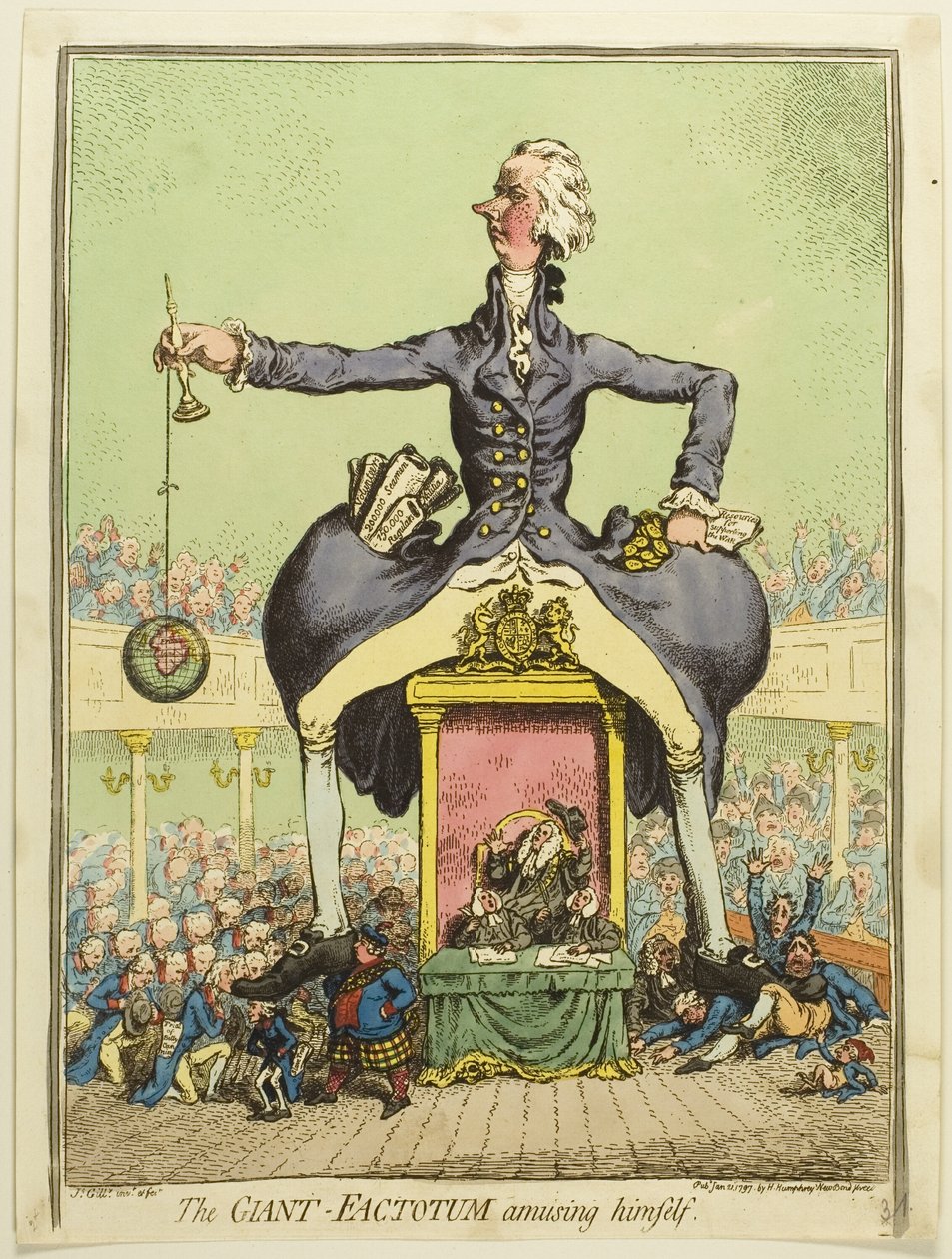 O Factotum Gigante diverte-se a si próprio de James Gillray