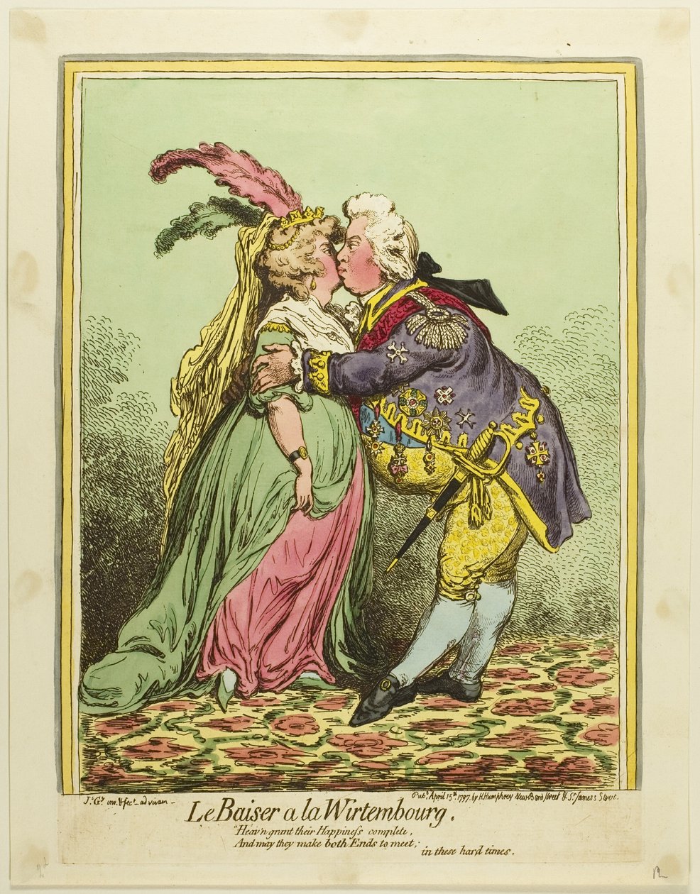 O Beijo em Würtemberg de James Gillray