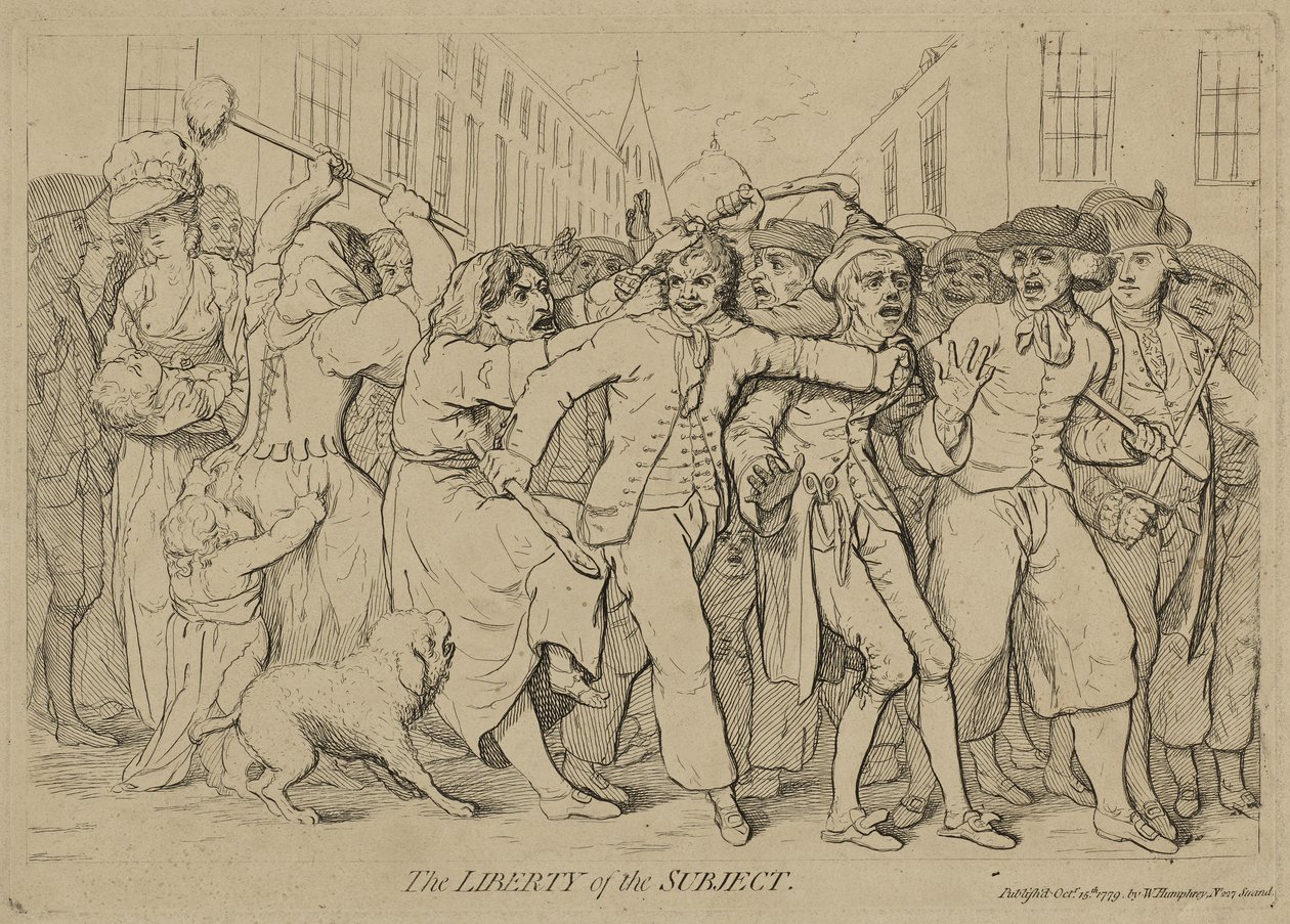 A liberdade do sujeito, publicada em 15 de outubro de 1779 de James Gillray