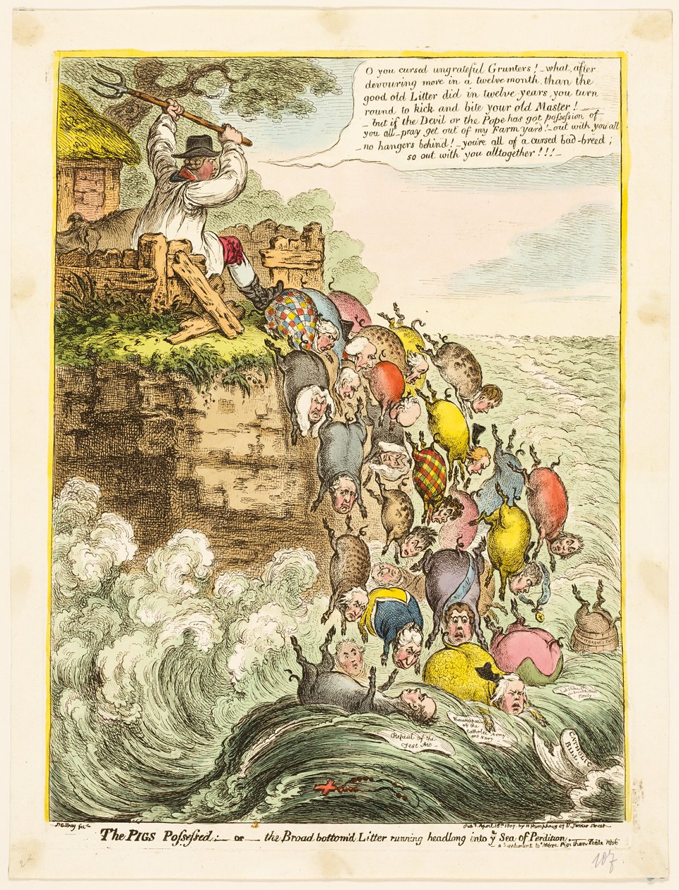 Os Porcos Possuídos de James Gillray