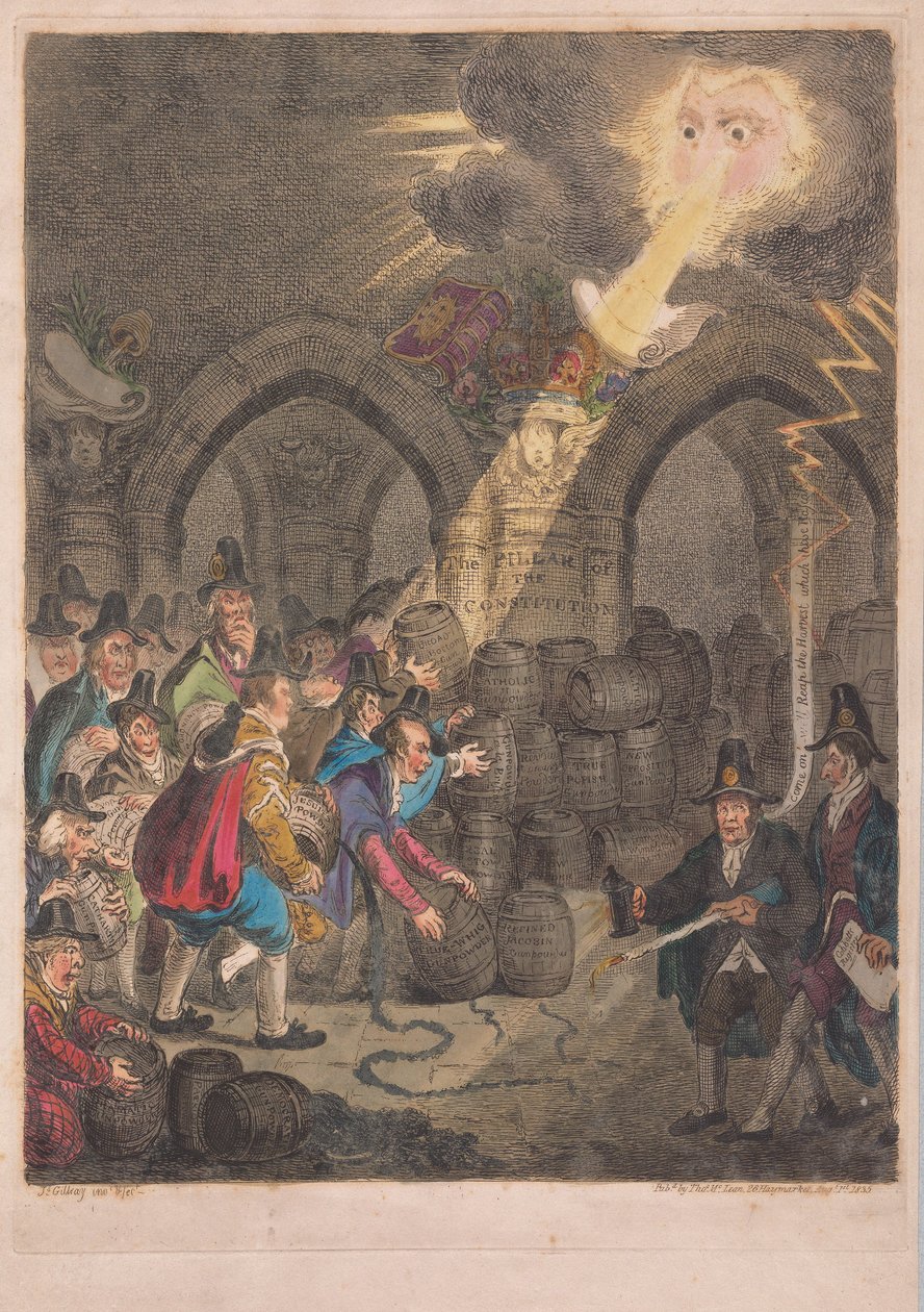 O Pilar da Constituição, pub. 1835 (gravura colorida à mão) de James Gillray