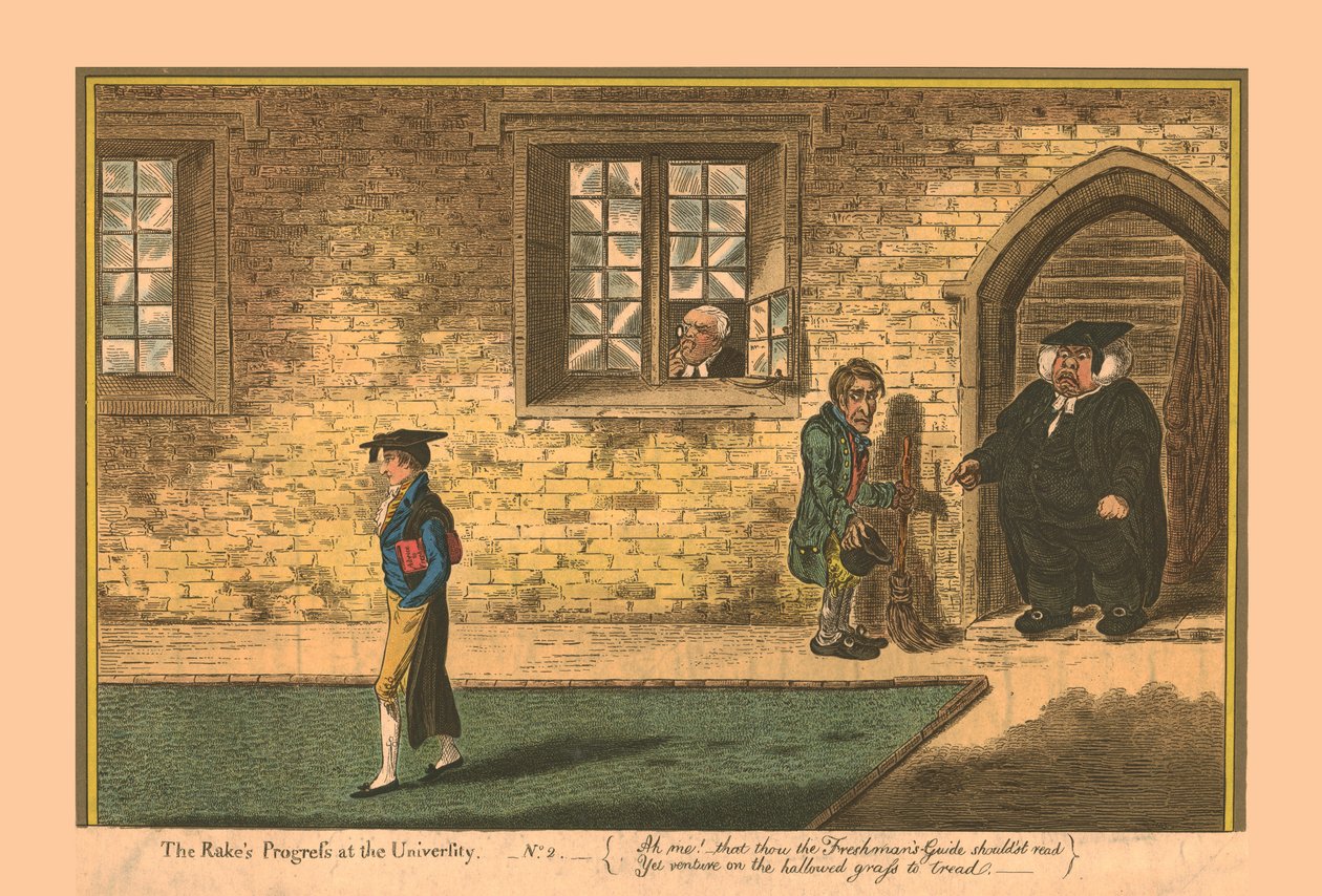 The Rakes Progress na Universidade - No. 2, 1806. de James Gillray
