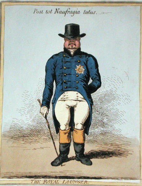O Royal Lounger (gravura colorida à mão) de James Gillray