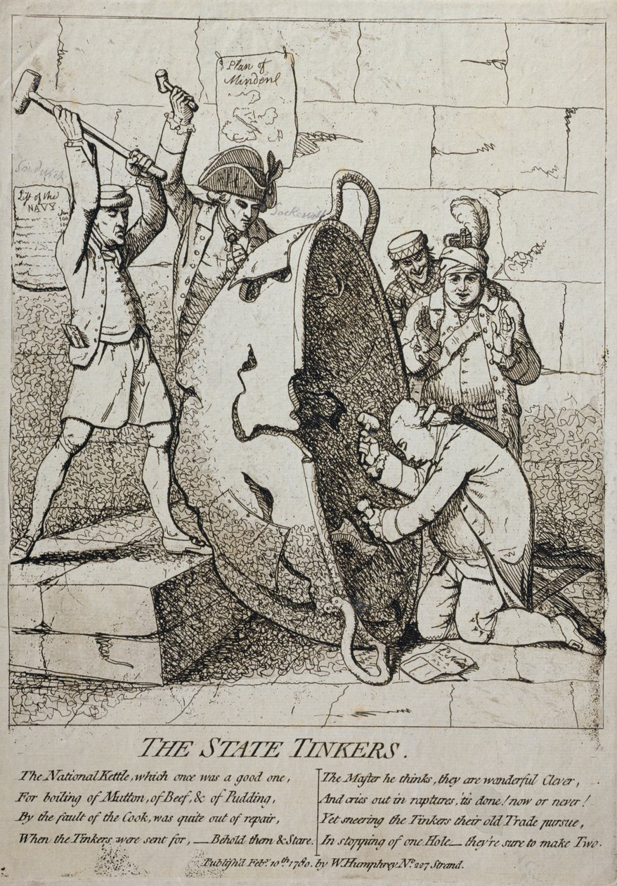 The State Tinkers, publicado por William Humphrey em 1780 de James Gillray