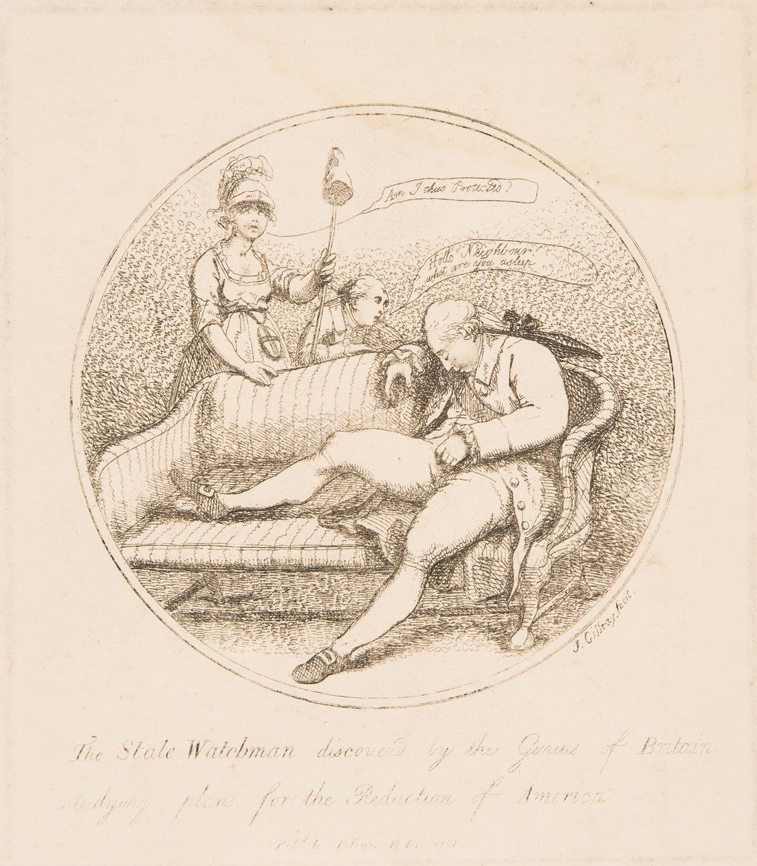 O Guardião do Estado descoberto pelo génio da Grã-Bretanha de James Gillray