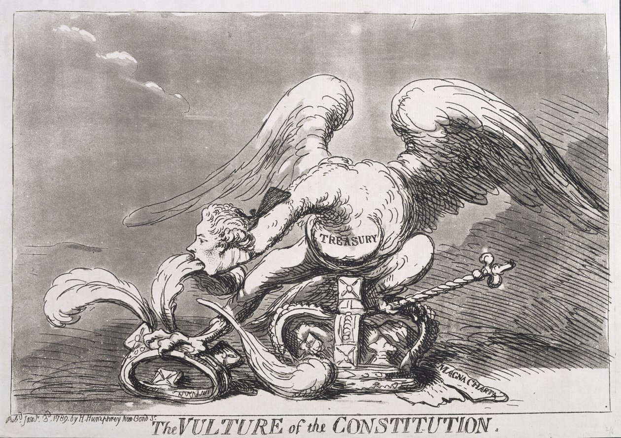 O Abutre da Constituição, publicado por Hannah Humphrey em 1789 de James Gillray