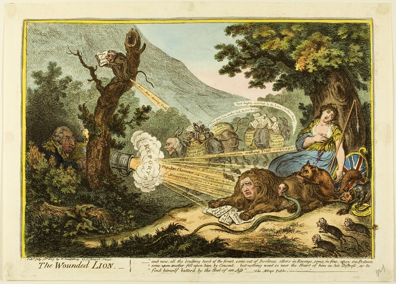 O Leão Ferido de James Gillray