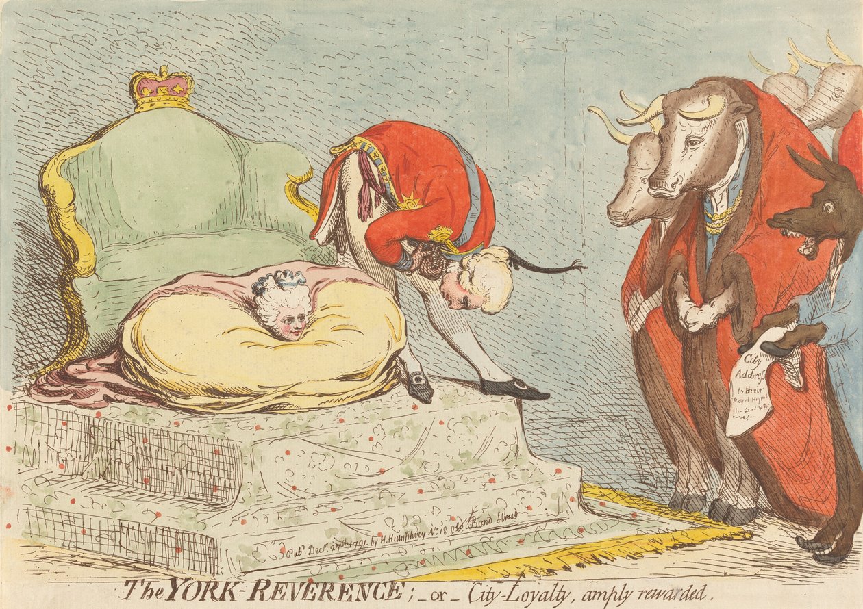 A Reverência de York; - ou - A Lealdade da Cidade Amplamente Recompensada de James Gillray