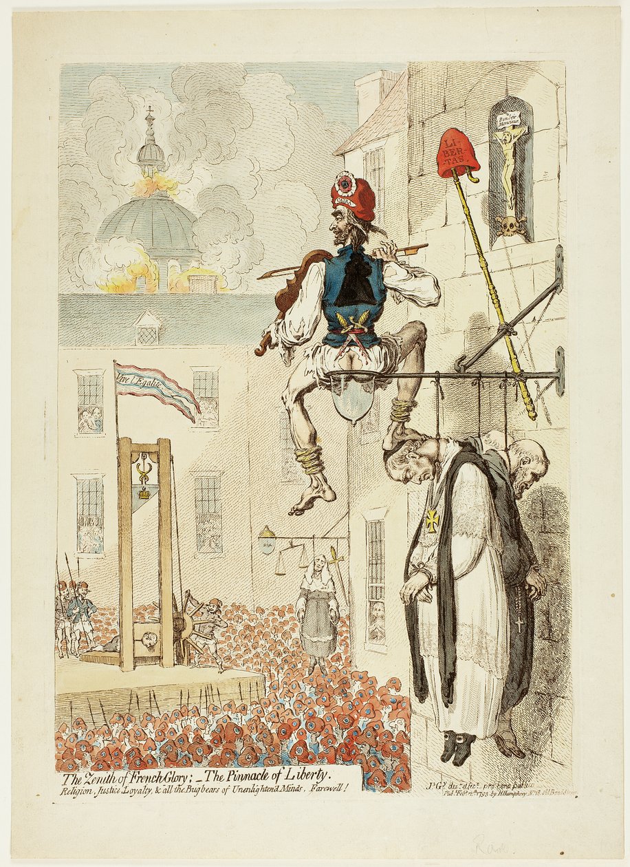 O Zênite da Glória Francesa; O Pináculo da Liberdade de James Gillray