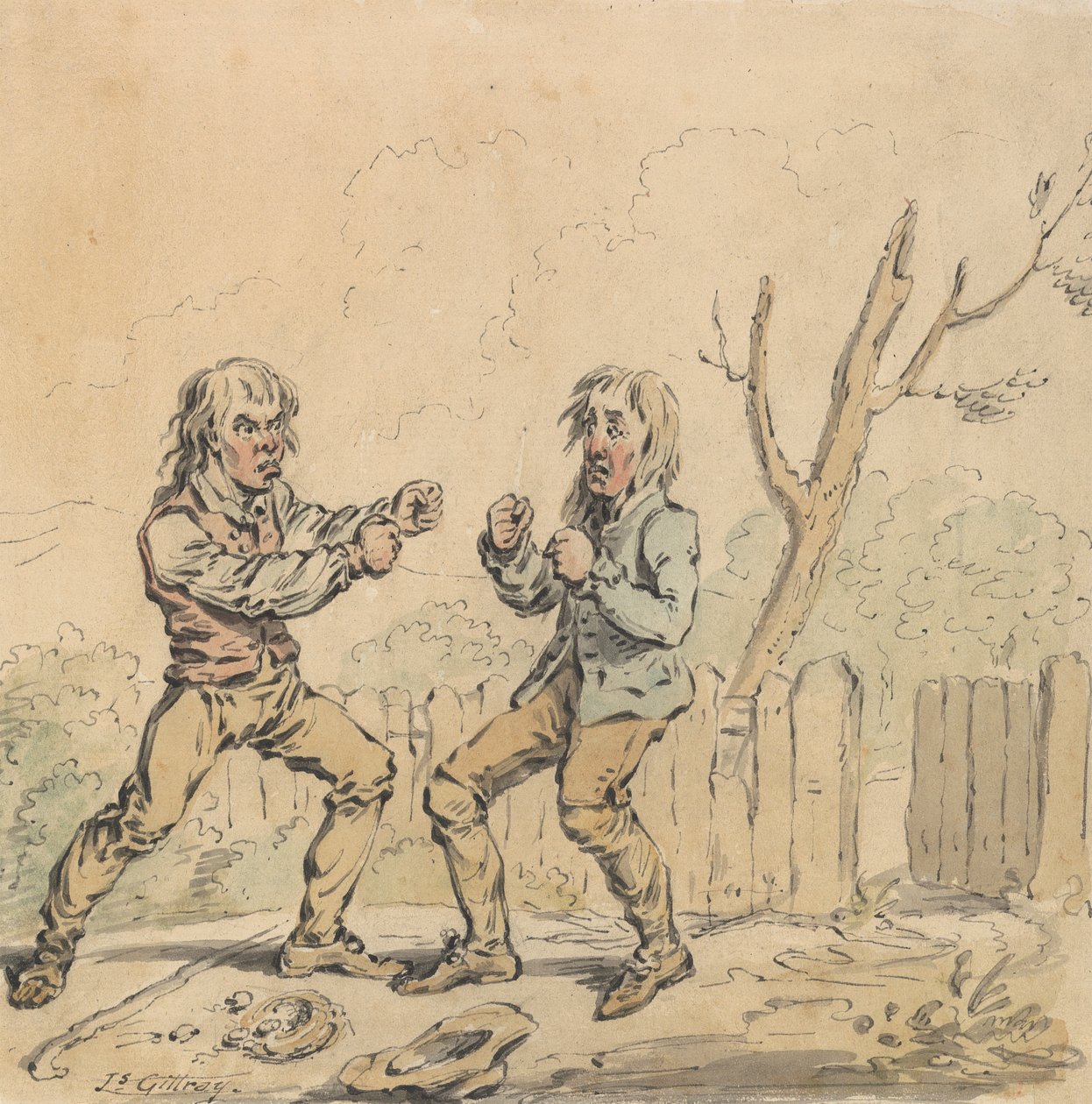 Dois homens em Fisticuffs de James Gillray