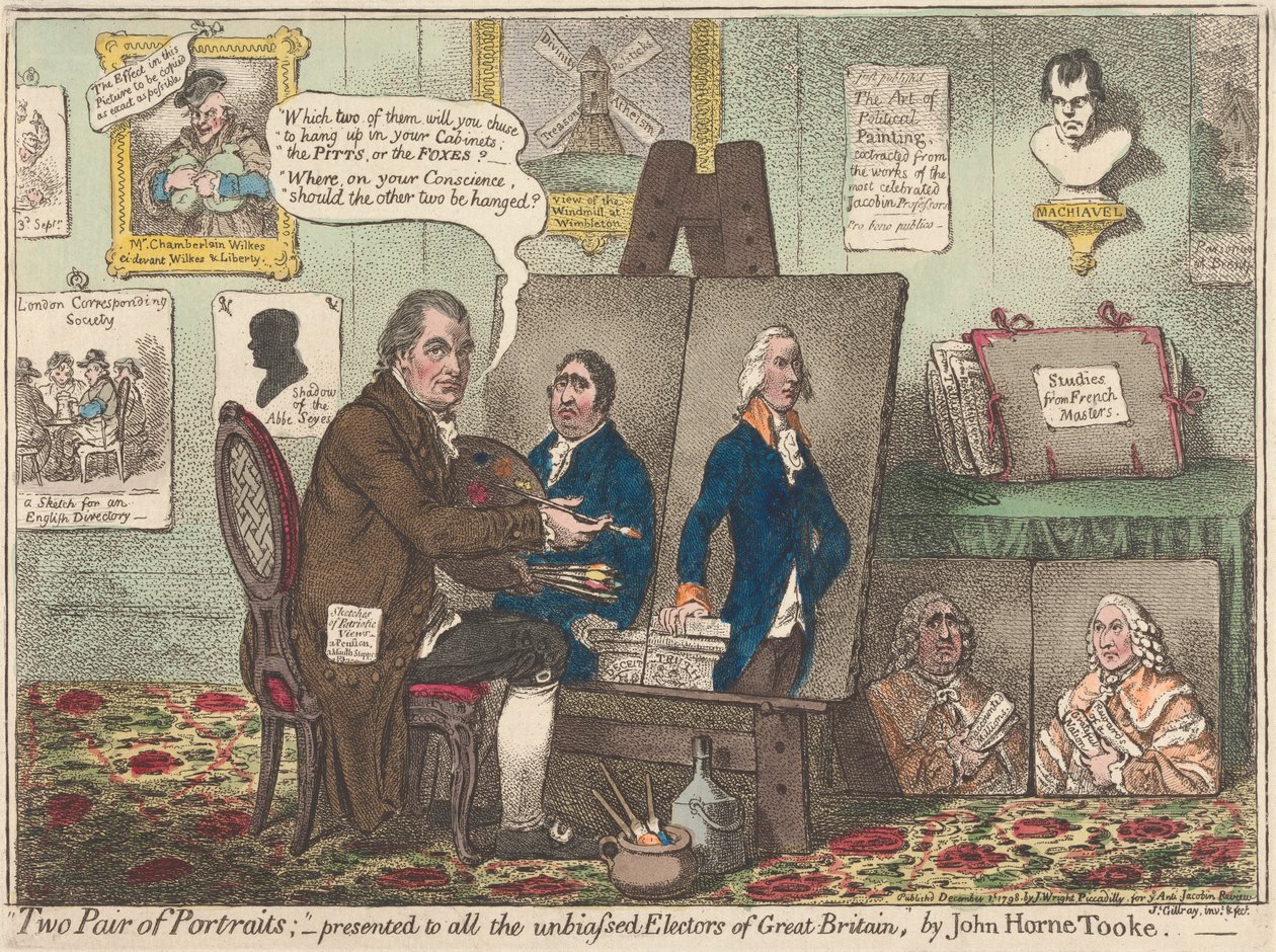 Dois pares de retratos - Apresentados a todos os eleitores imparciais da Grã-Bretanha por John Horne Tooke de James Gillray