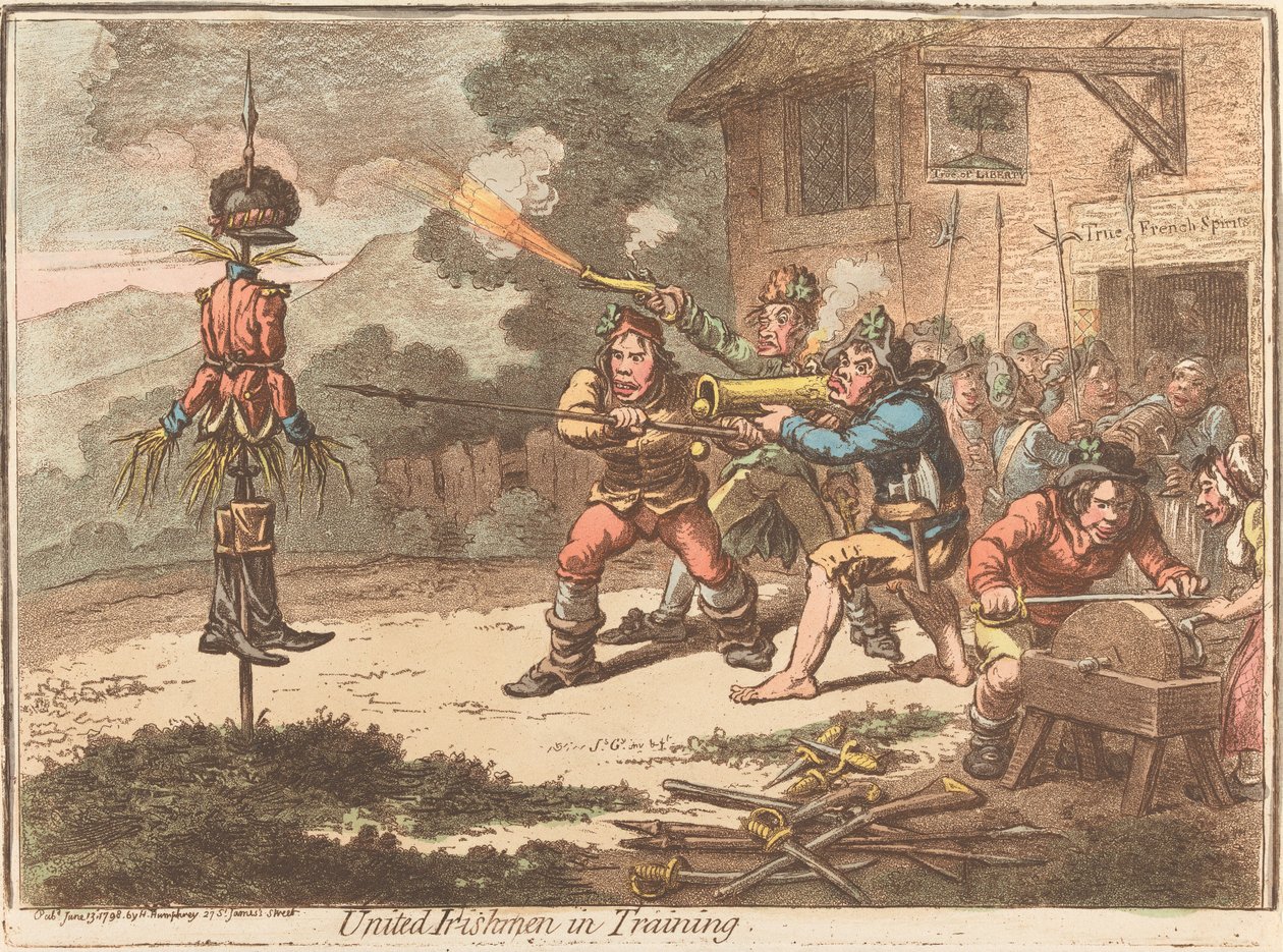Irlandeses Unidos em treino de James Gillray